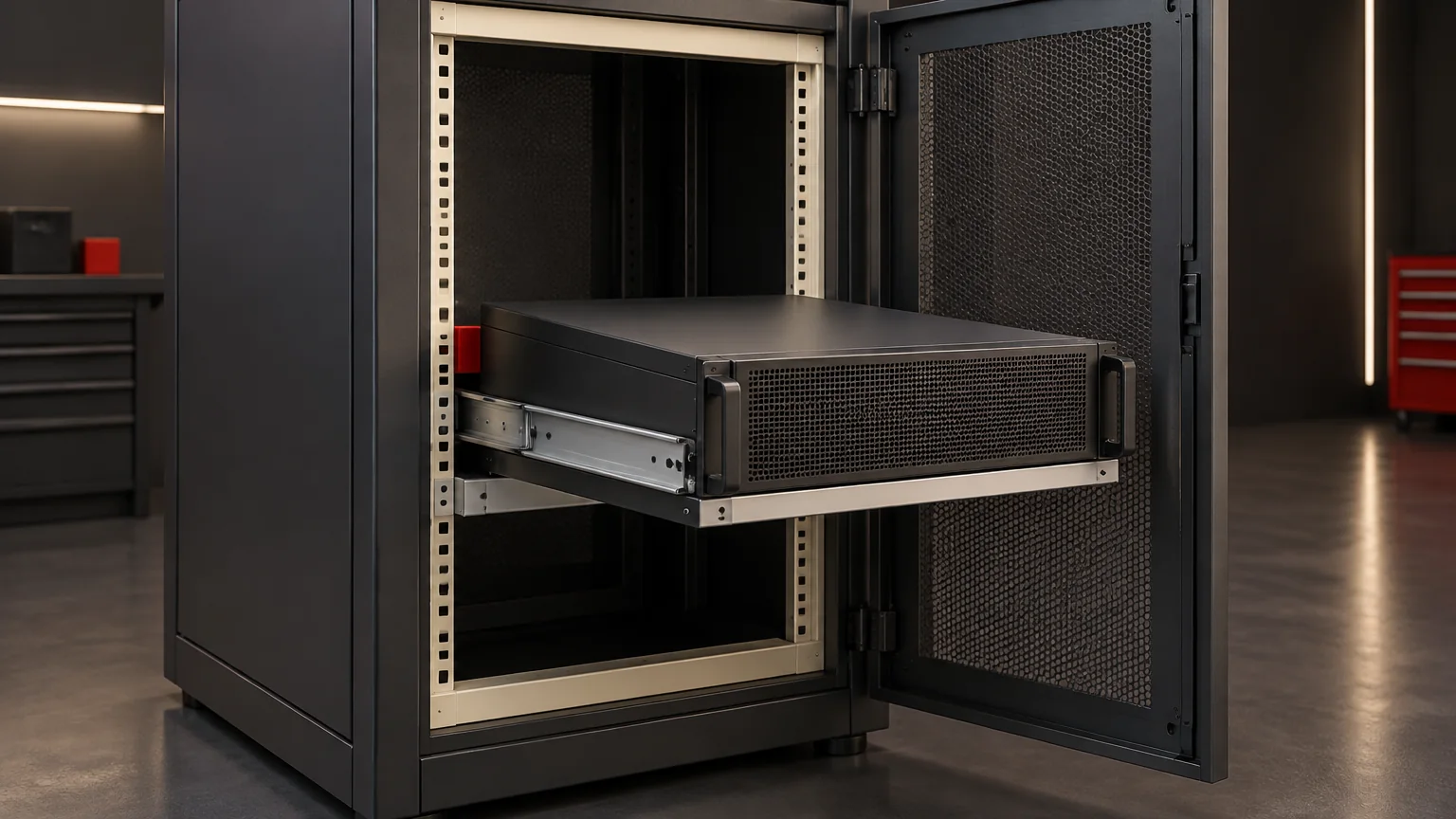 Conceptual editorial illustration for Will This Rack UPS Fit Your Cabinet; unbranded illustrative equipment, not an actual product, installation, wiring diagram or verified test result.