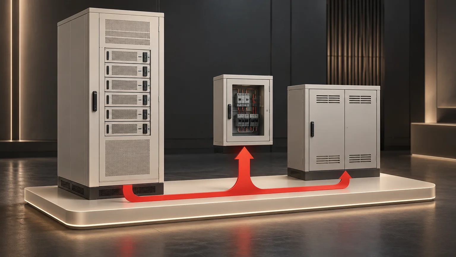 Conceptual editorial illustration for Sizing a Rectifier for DC Loads and Battery Recharge; unbranded illustrative equipment, not an actual product, installation, wiring diagram or verified test result.