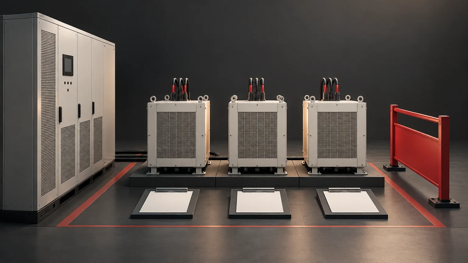Conceptual editorial illustration for Three-Phase UPS Commissioning: Agree the Acceptance Evidence First; unbranded illustrative equipment, not an actual product, installation, wiring diagram or verified test result.