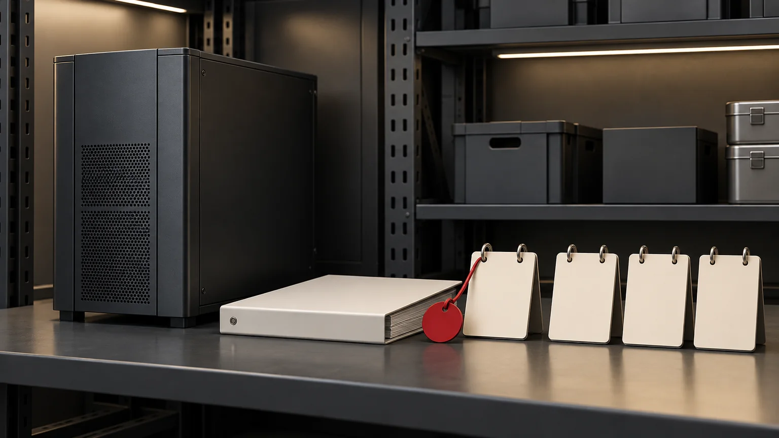 Conceptual editorial illustration for Storing a Lithium UPS Between Operating Seasons; unbranded illustrative equipment, not an actual product, installation, wiring diagram or verified test result.