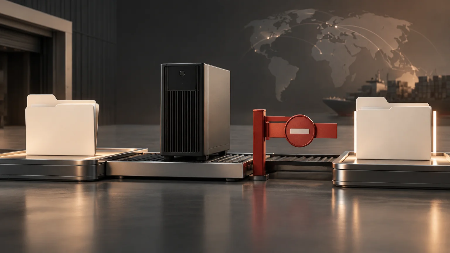 Conceptual editorial illustration for Returning a Lithium UPS Overseas: Two Approvals Before Dispatch; unbranded illustrative equipment, not an actual product, installation, wiring diagram or verified test result.