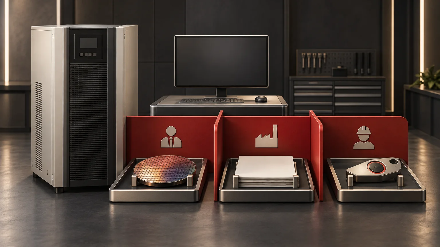 Conceptual editorial illustration for OEM UPS Orders: Agree Firmware and Configuration Access Rights; unbranded illustrative equipment, not an actual product, installation, wiring diagram or verified test result.
