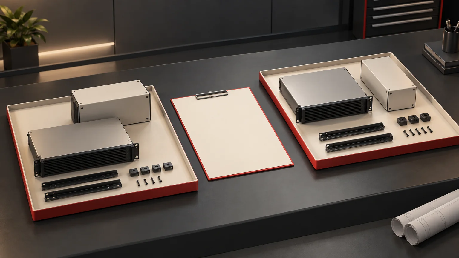 Conceptual illustration of comparing complete UPS quotation scopes in two trays.