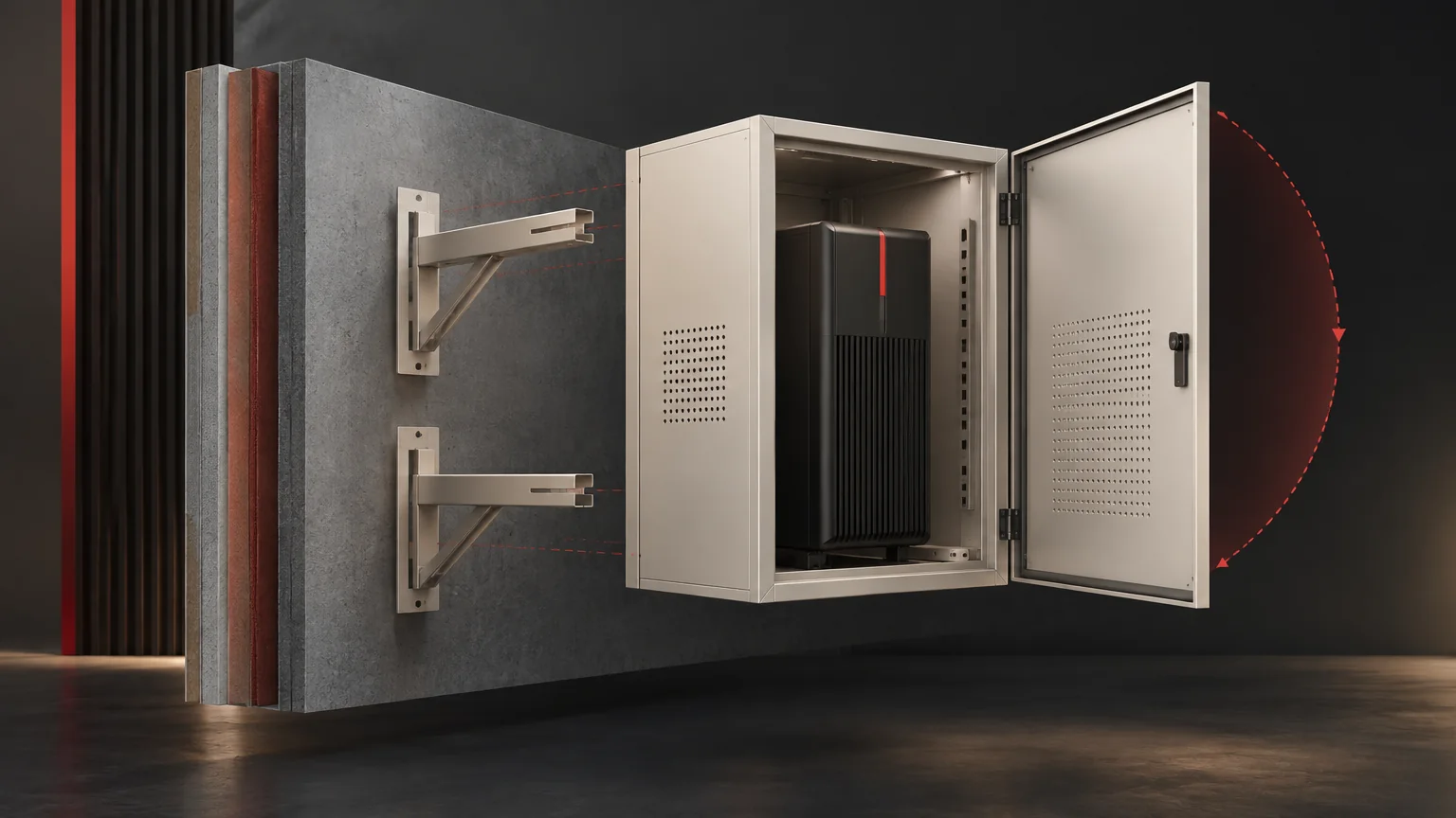 Conceptual engineering illustration: Rack UPS in a Wall-Mounted Cabinet: What Changes.