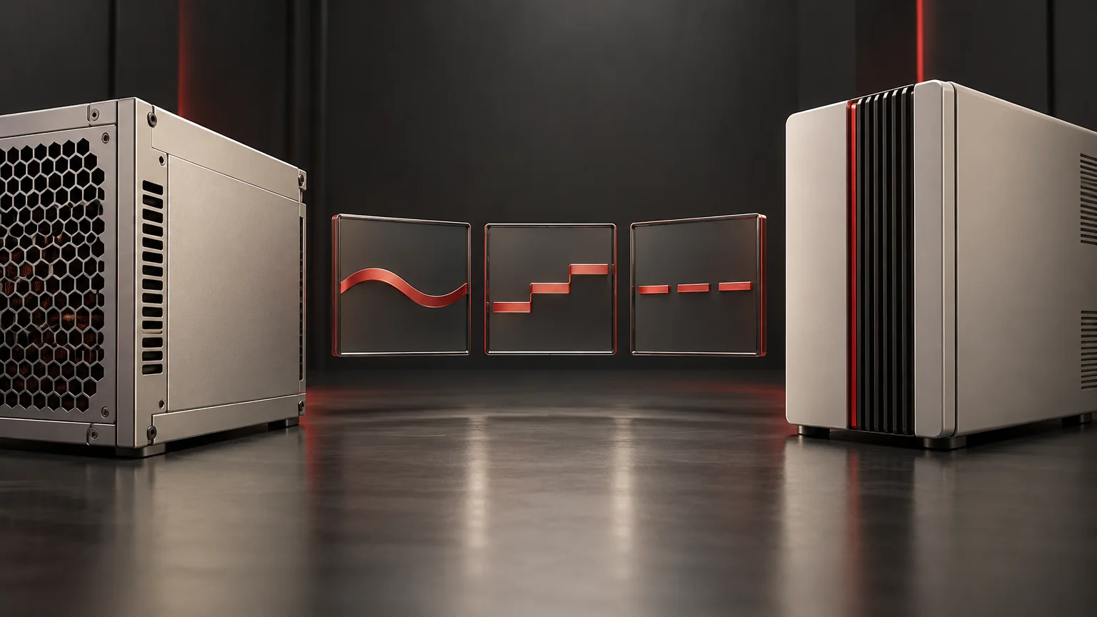 Conceptual engineering illustration: Active-PFC Power Supplies and Line-Interactive UPS Compatibility.