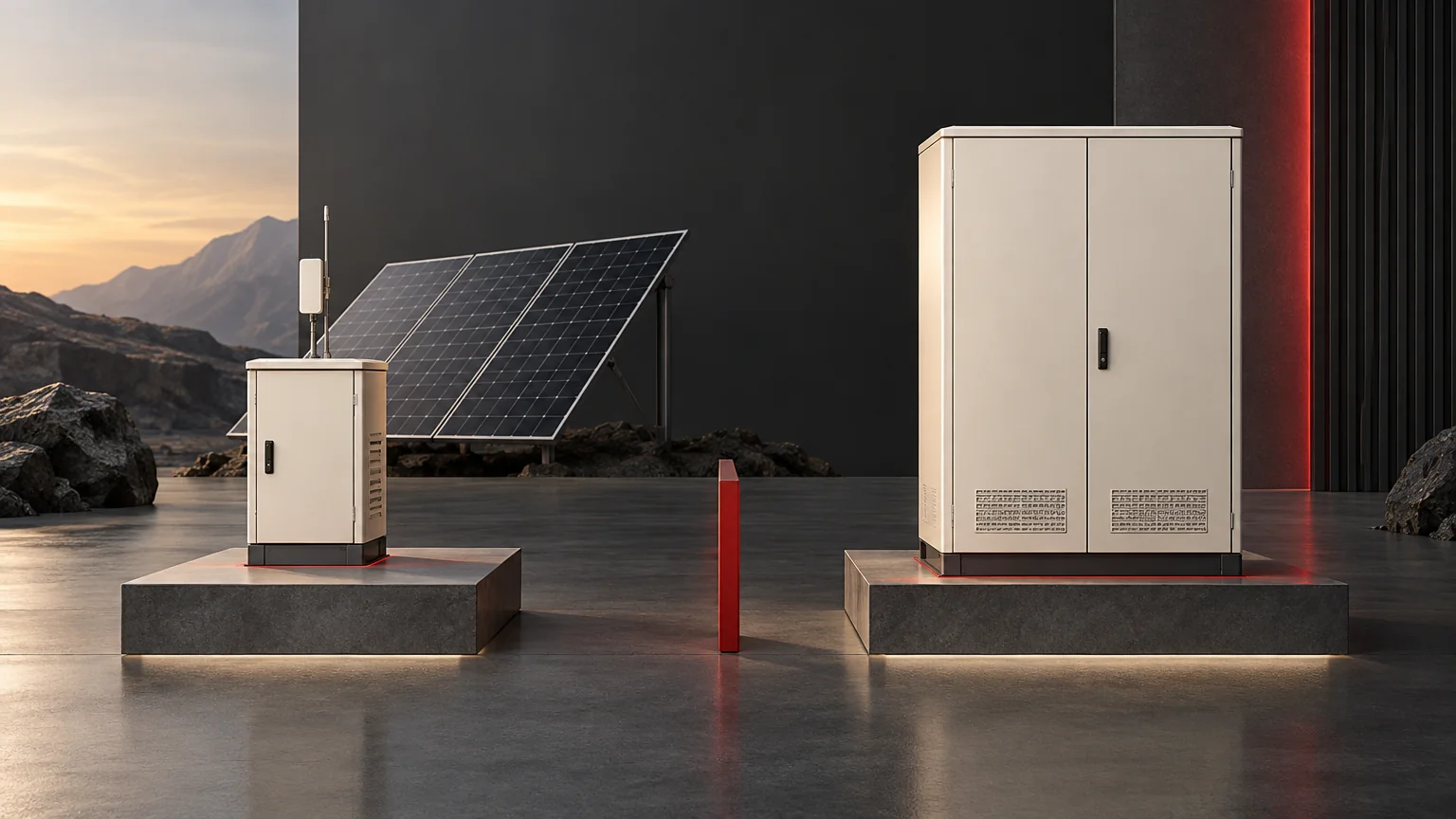 Conceptual solar-station auxiliary and storage-function boundaries; not a grid-connected installation.
