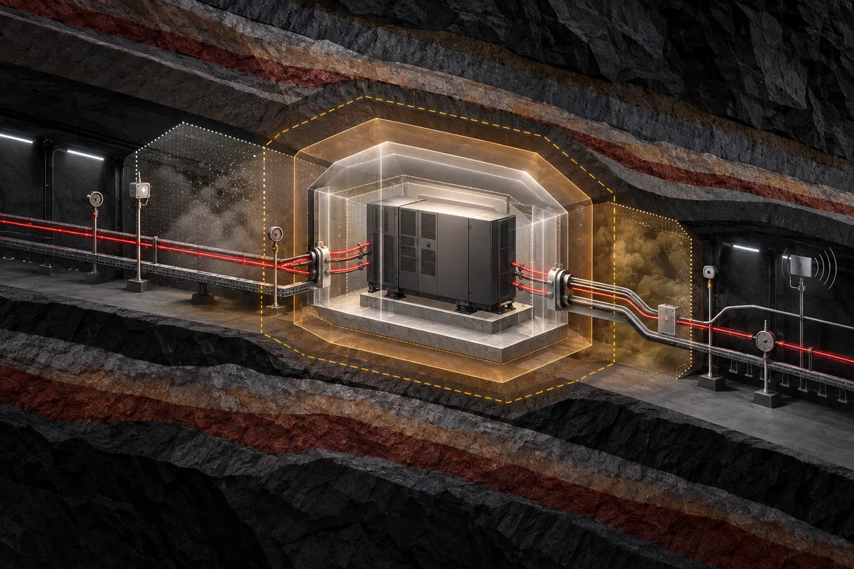 127 V UPS Selection for Underground Monitoring and Communications — conceptual engineering illustration