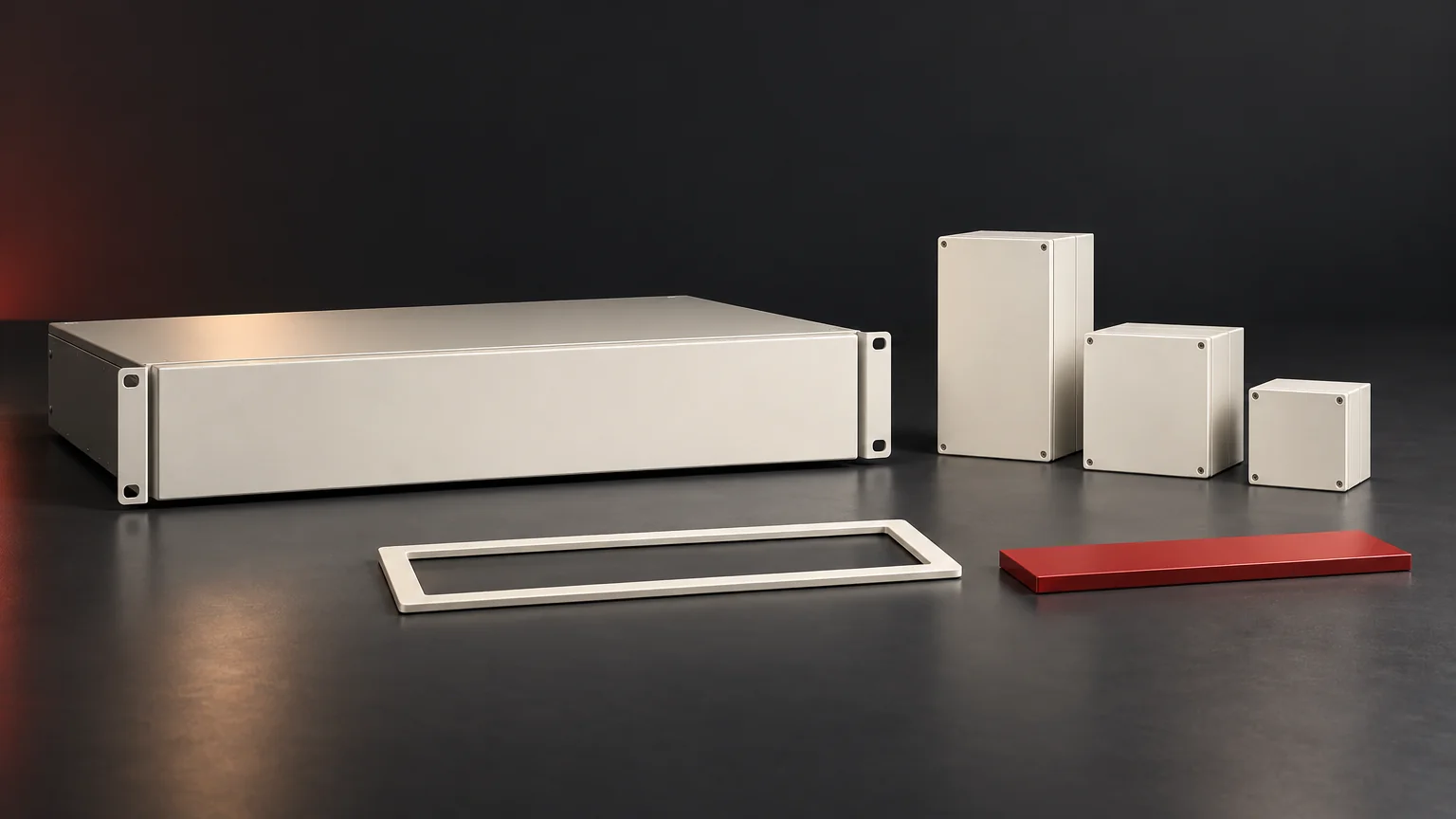 Conceptual closed rack converter and separate control modules beside an unscaled tolerance-window frame.