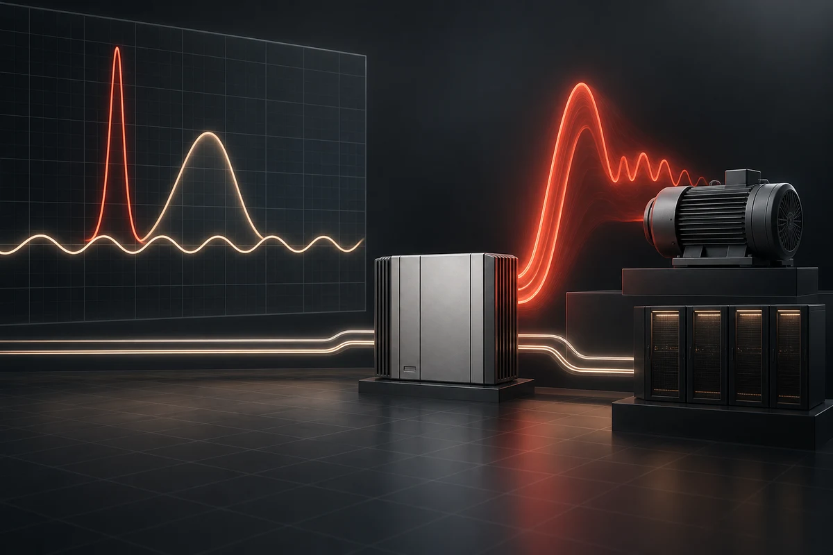 Crest Factor and Inrush Current: Two UPS Sizing Inputs Buyers Often Miss — conceptual engineering illustration
