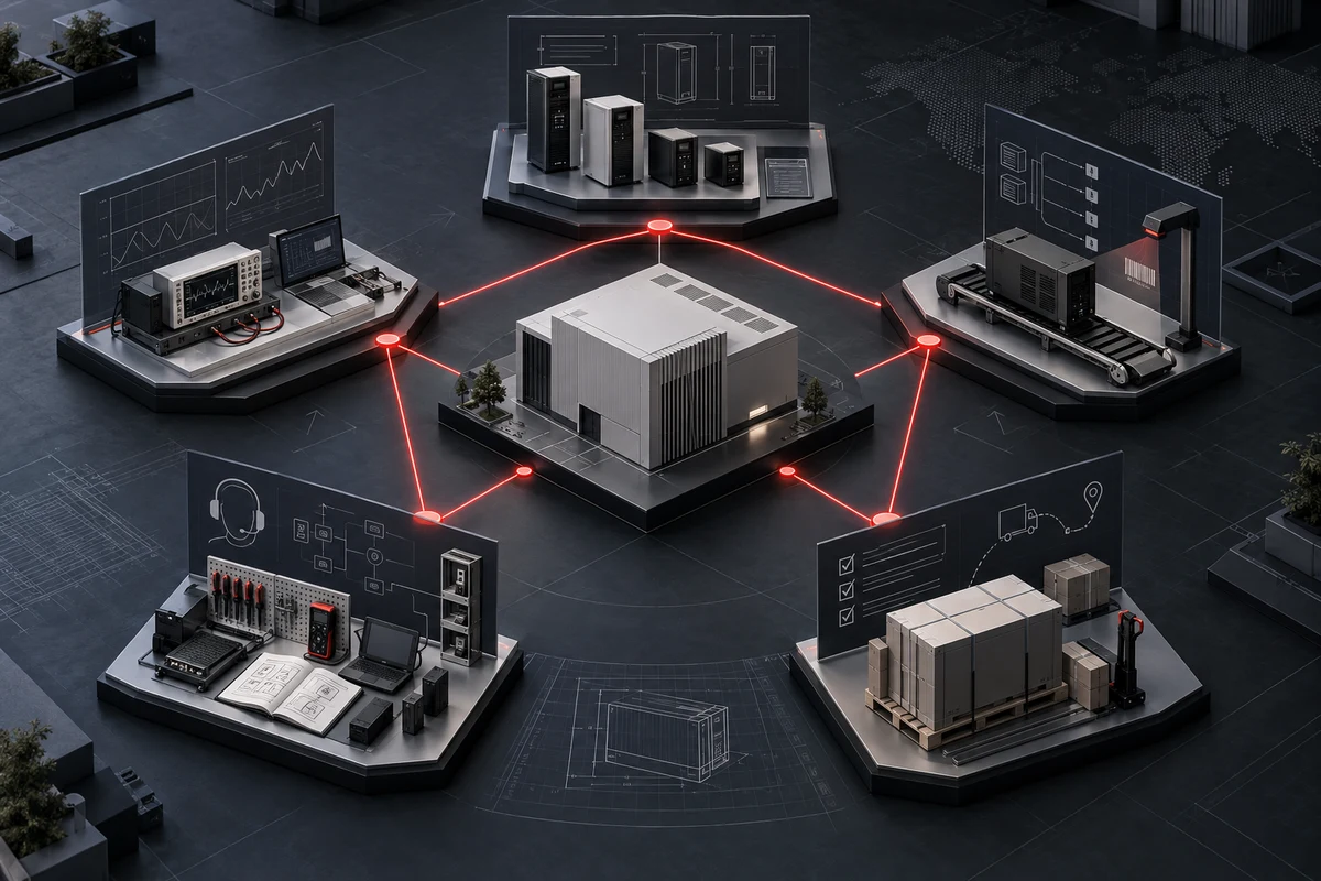 Evaluating a UPS Manufacturer for Distribution: Product, Evidence and Support — conceptual engineering illustration