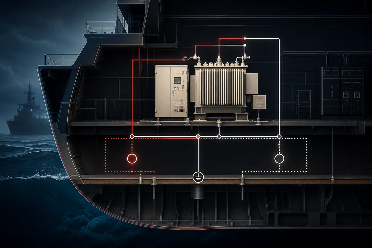 Isolation and Grounding Questions for Marine UPS Projects — conceptual engineering illustration