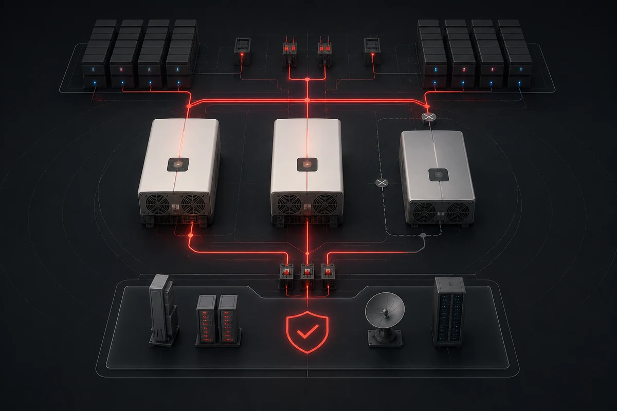 Parallel and Redundant Telecom Inverters: Design Questions Before You Specify — conceptual engineering illustration