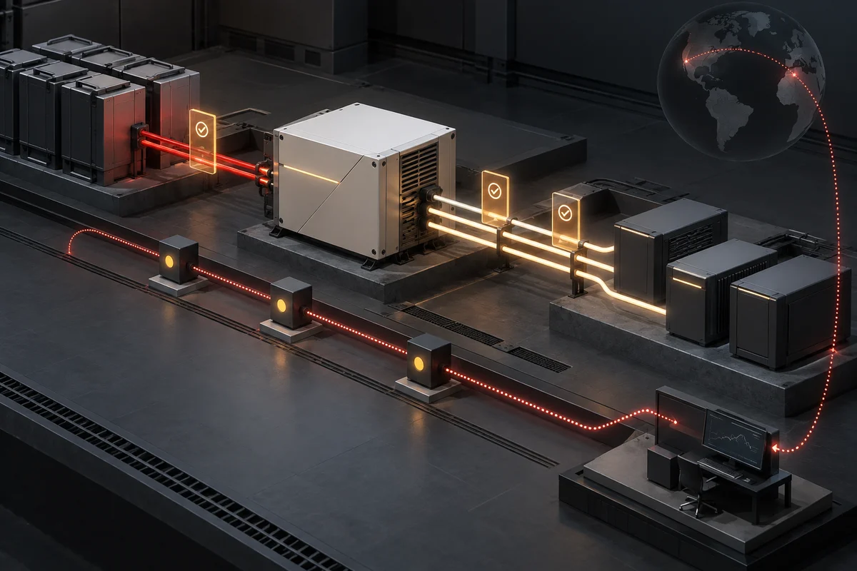 Telecom Power Acceptance Testing: From DC Bus to Critical AC Load — conceptual engineering illustration