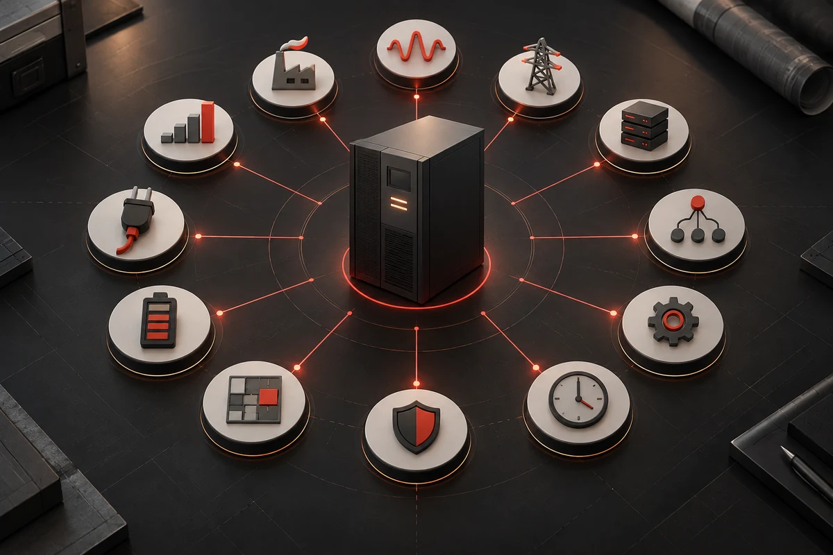 The 12 Electrical Data Points a UPS Supplier Needs Before Recommending a Model — conceptual engineering illustration
