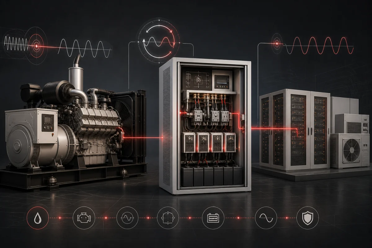 UPS and Generator Compatibility: A Pre-Commissioning Checklist — conceptual engineering illustration